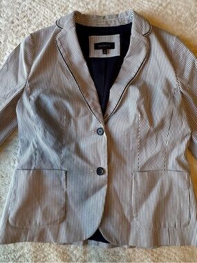 Talbots Black and White Pinstripe Blazer
